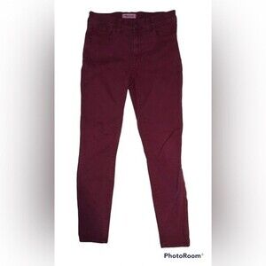 Madewell Size 27 9” High Riser Skinny Skinny Maroon Jeans Burgundy